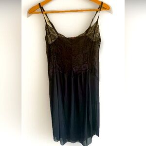 Ethereal Womens Medium Sheer Black MidLength Gown Dress Fairy Flowy Lace Strappy